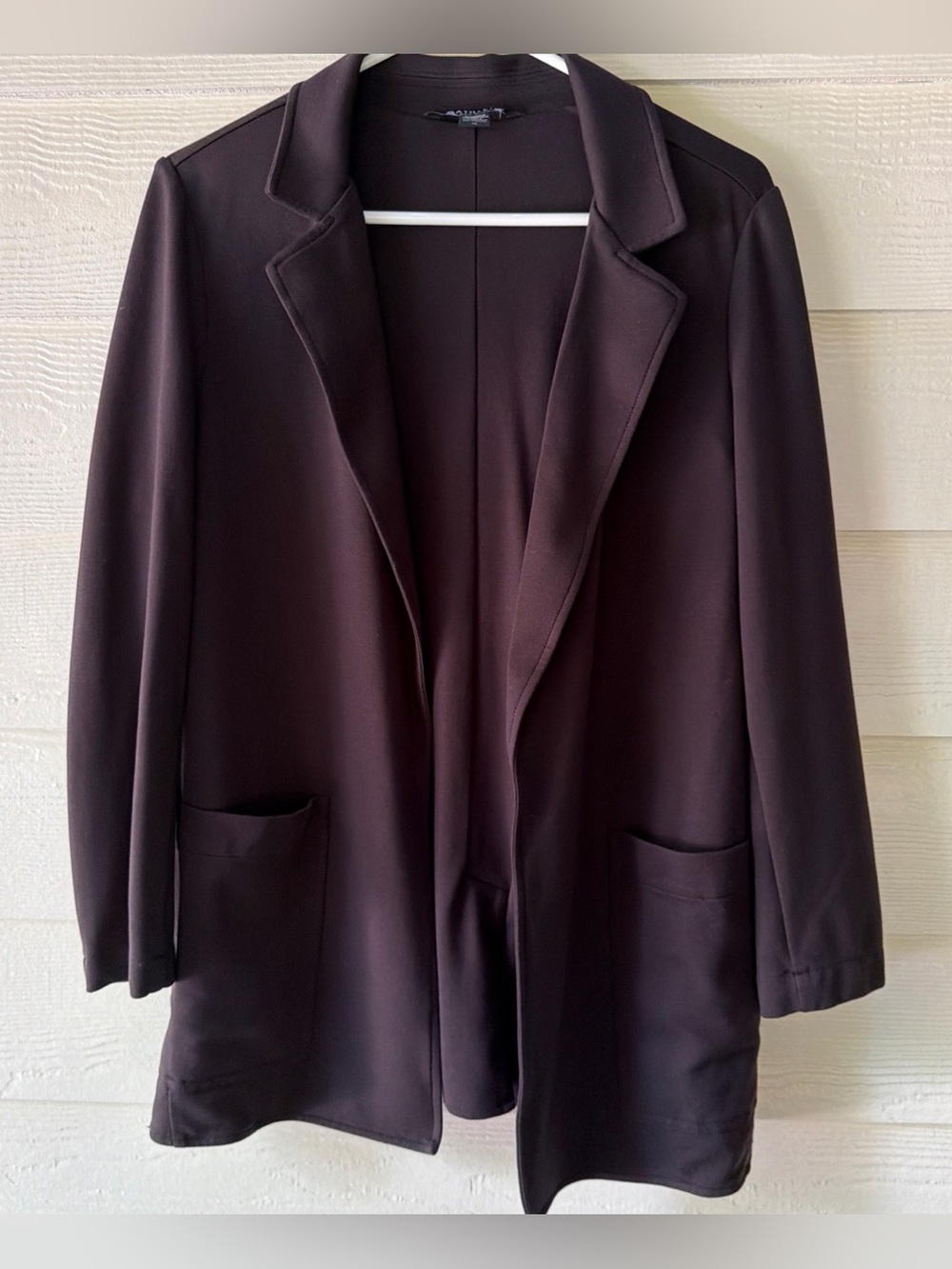 Athleta Eastbound Blazer Women’s Black Open Front Career Travel Jacket Size 12